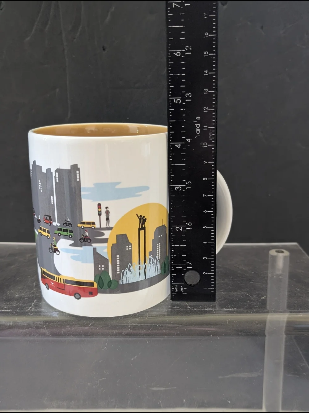 Starbucks White Jakarta Mug with Green and Red Accents